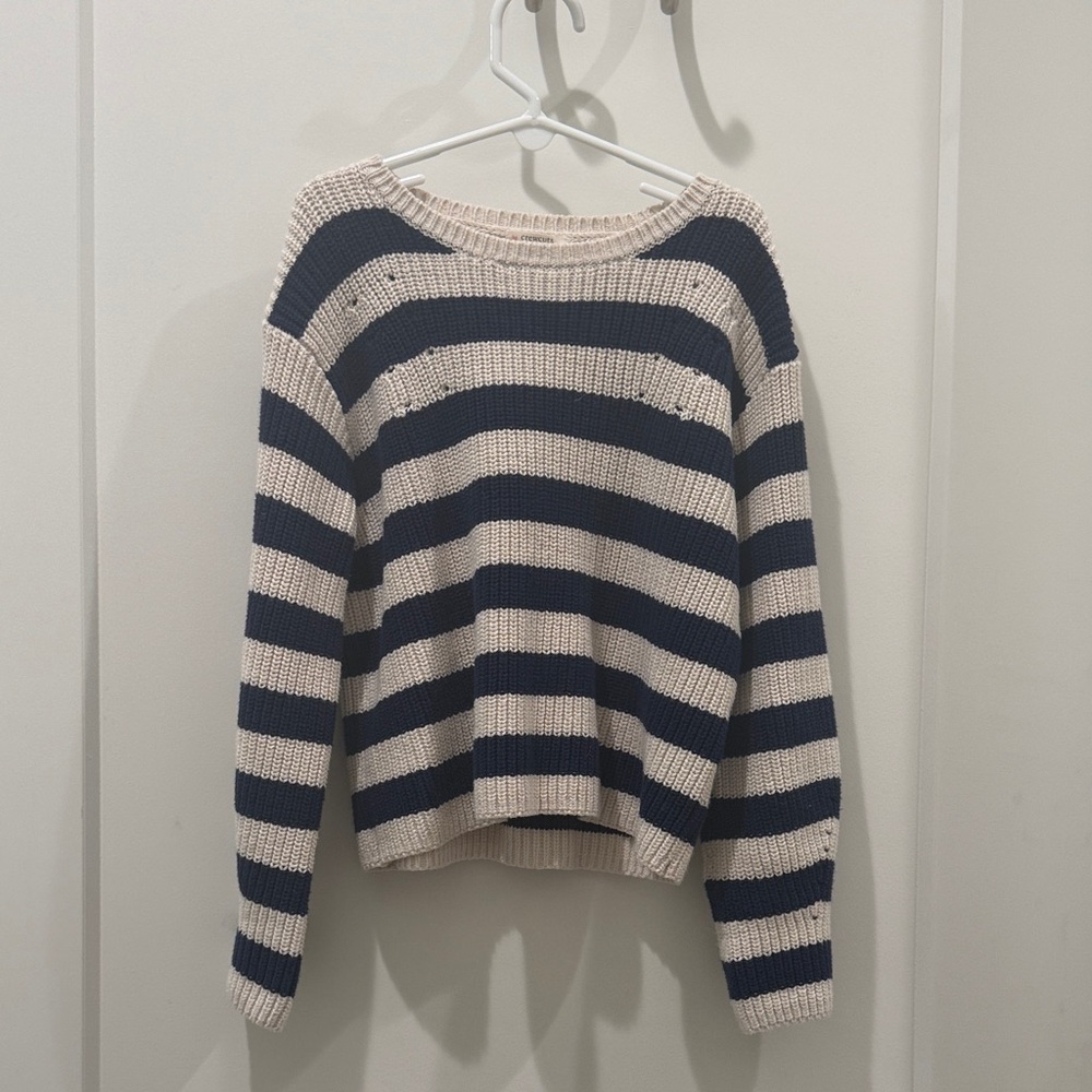 Crewcuts Navy and Cream Striped Sweater